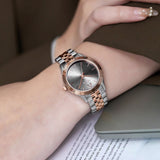 TRNDA Women's Watch with Silver Stainless Steel Case and Silver & Rose Gold Stainless Steel Band