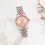 TRNDA Women's Watch with Silver Stainless Steel Case and Silver & Rose Gold Stainless Steel Band