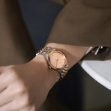 TRNDA Women's Watch with Silver Stainless Steel Case and Silver & Rose Gold Stainless Steel Band