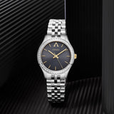 TRNDA Women's Watch with Silver Stainless Steel Case and Silver Stainless Steel Band