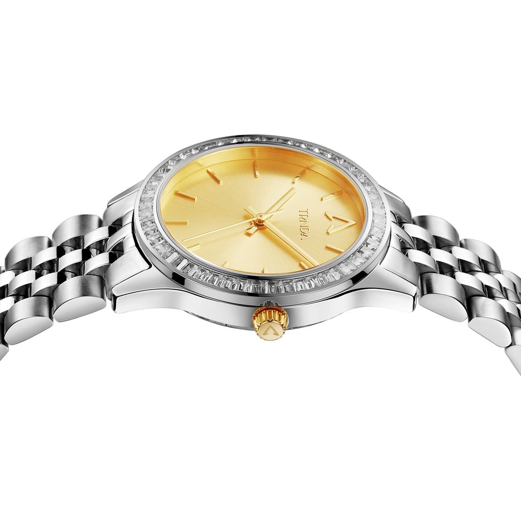 TRNDA Women's Watch with Silver Stainless Steel Case and Silver Stainless Steel Band