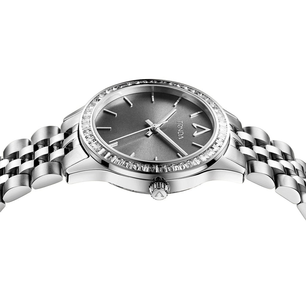 TRNDA Women's Watch with Silver Stainless Steel Case and Silver Stainless Steel Band
