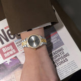 TRNDA Women's Watch with Silver Stainless Steel Case and Silver & Gold Stainless Steel Band