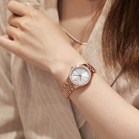 TRNDA Women's Watch with Rose Gold Stainless Steel Case and Rose Gold Stainless Steel Band