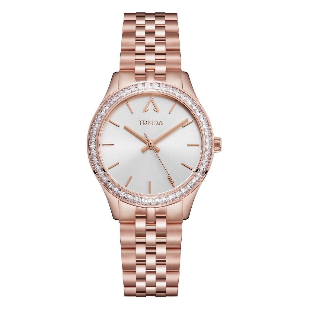 TRNDA Women's Watch with Rose Gold Stainless Steel Case and Rose Gold Stainless Steel Band