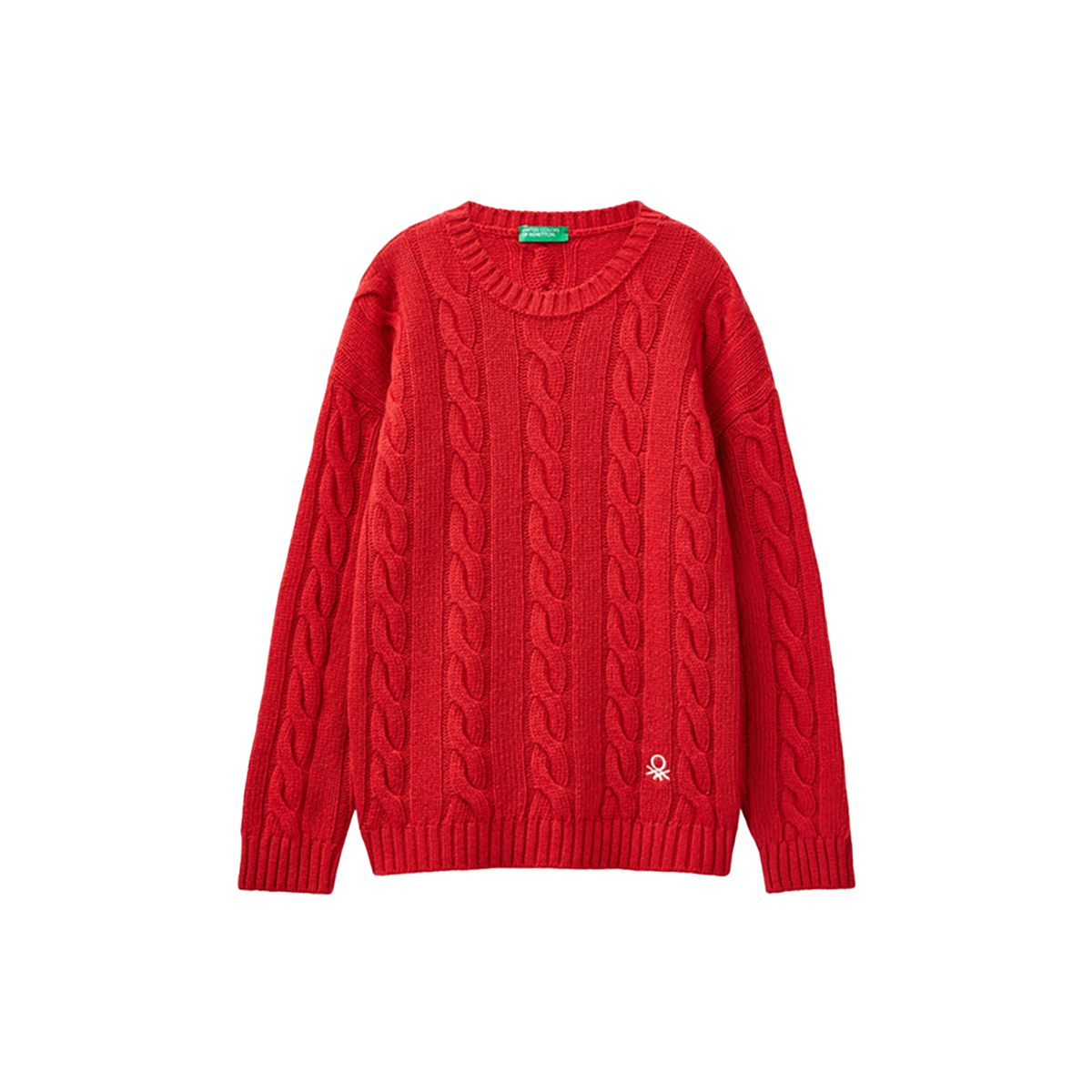 United Colors Of Benetton - CABLE KNIT SWEATER IN WOOL BLEND - Sold by FIG