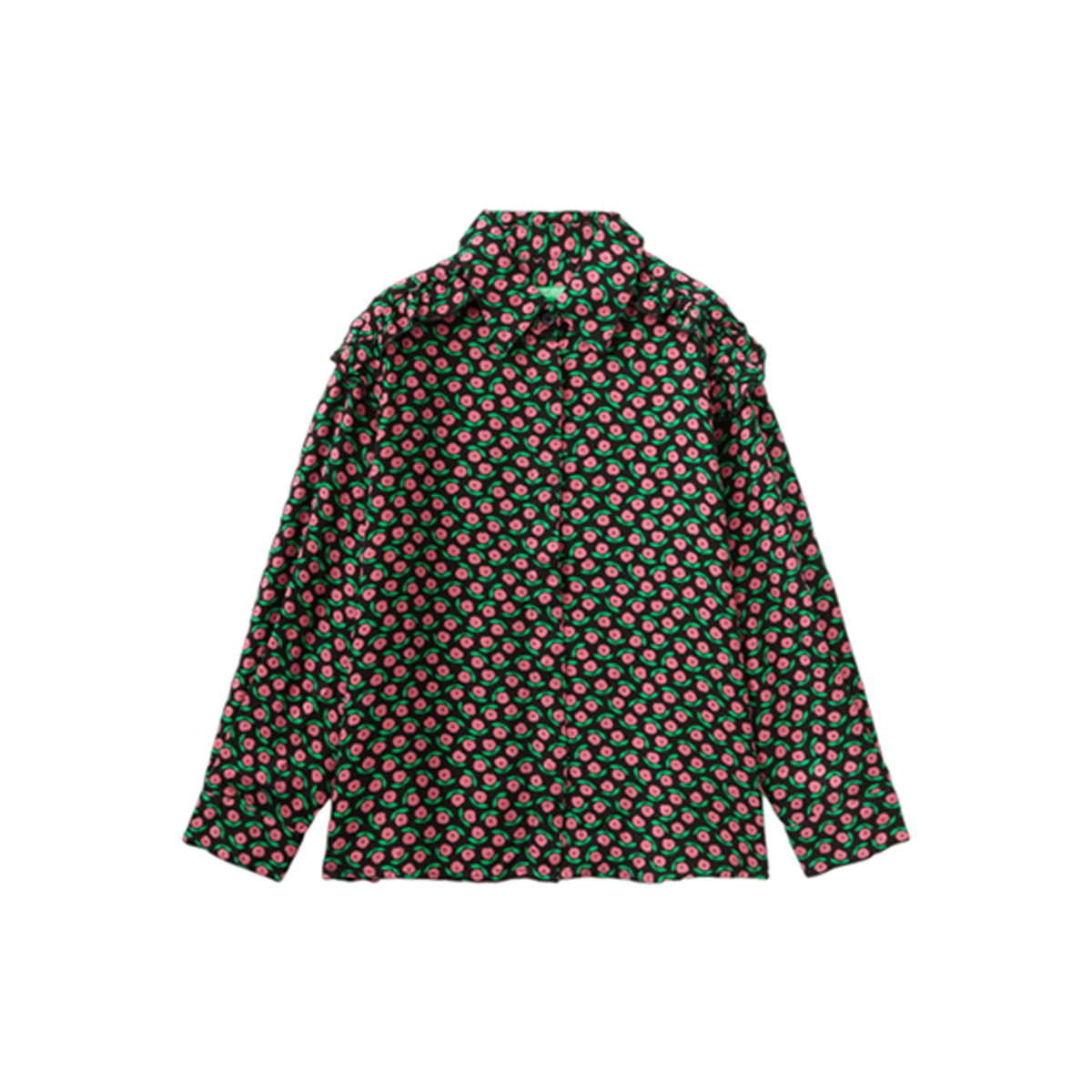 United Colors Of Benetton - FLORAL SHIRT WITH ROUCHES - Sold by FIG