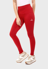 champs land - Plain Sportive stretch leggings-Red