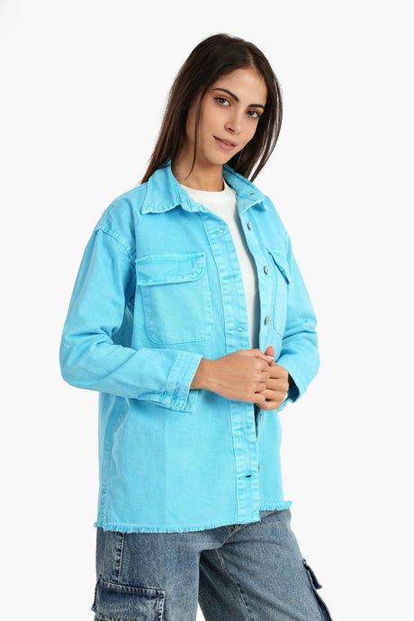 Carina -Denim Shirt with Chest Pockets