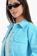 Carina -Denim Shirt with Chest Pockets