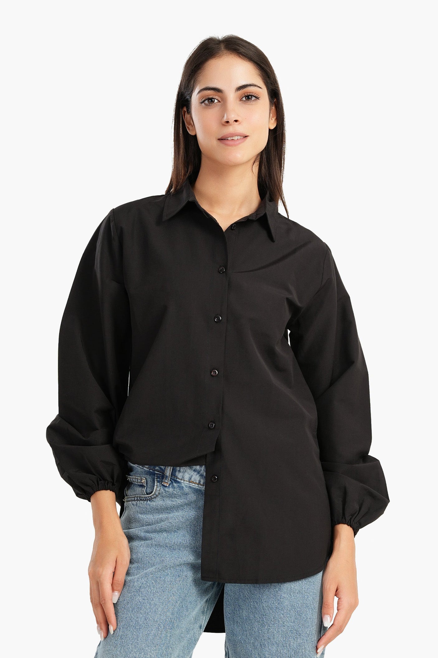 Carina -Poplin Shirt with Elastic Cuffs