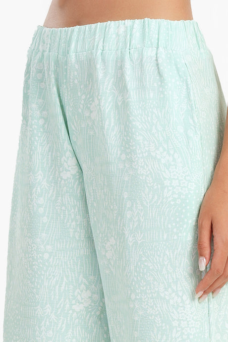 Carina - Aqua Self Pattern Pyjama Pants