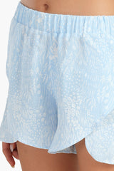 Carina - Light Blue Cotton Pyjama Short