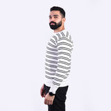 Vox - Round collar striped pullover with two stripes