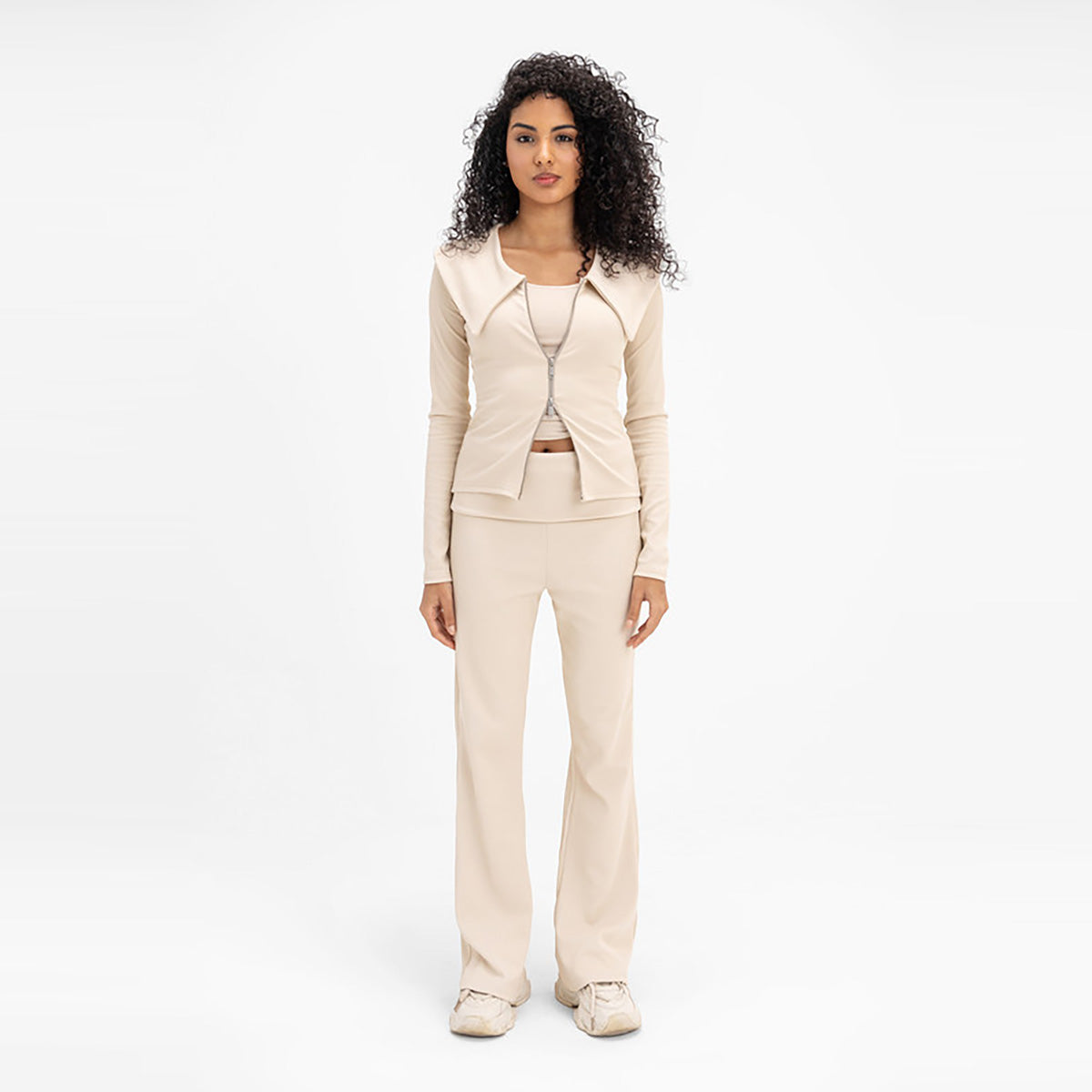 Virmo -  Ribbed Knit Double Zipper for women