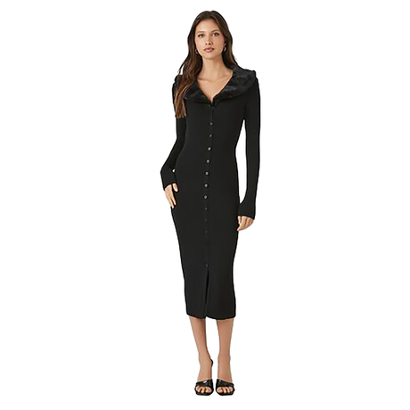 Forever 21 - Faux Fur-Trim Sweater Midi Dress - Sold by FIG