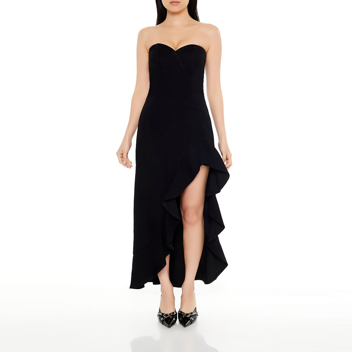 Forever 21 - Denim Sweetheart Ruffle Maxi Dress - Sold by FIG