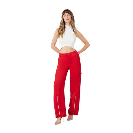 Forever 21 - Satin Cargo Zipper Pants - Sold by FIG
