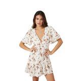 Forever 21 - Satin Floral Flounce Mini Dress - Sold by FIG