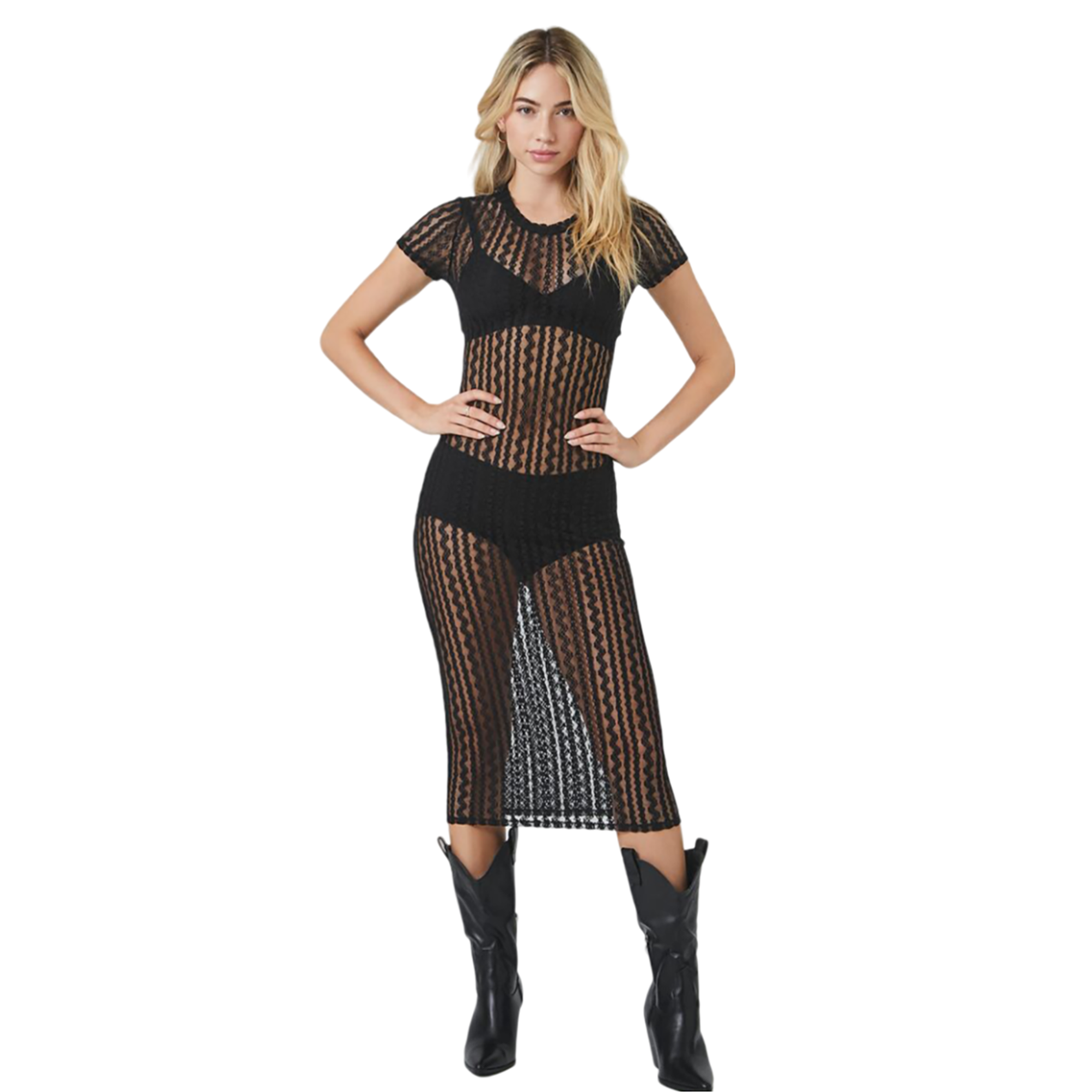 Forever 21 - Sheer Cutout Bodycon Midi Dress - Sold by FIG