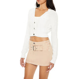 Forever 21 - Cropped Mineral Wash Cardigan Sweater - Sold by FIG