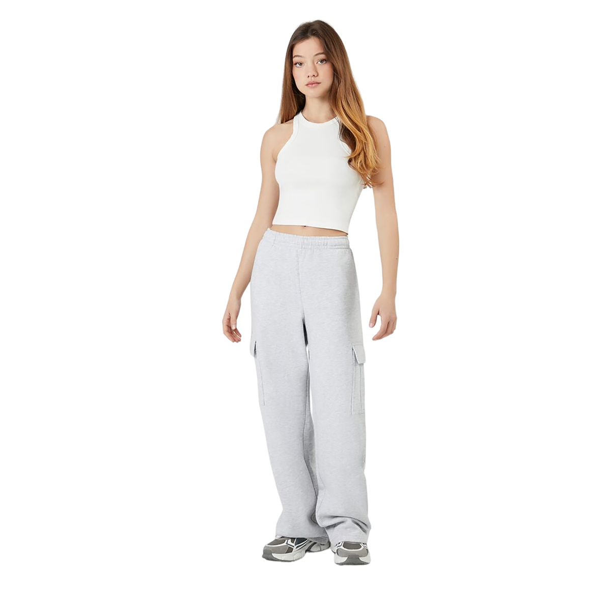 Forever 21 - Fleece Wide-Leg Cargo Pants - Sold by FIG