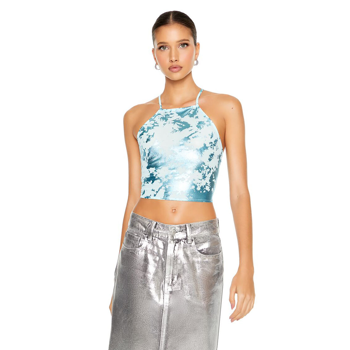Forever 21 - Metallic Burnout Tie-Back Cami - Sold by FIG