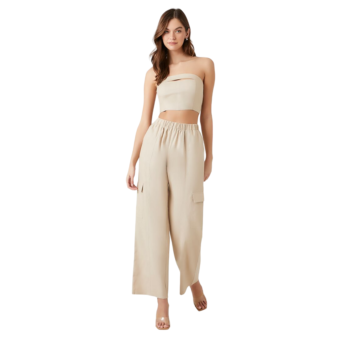 Forever 21 - Cutout Tube Top & Cargo Pants Set - Sold by FIG