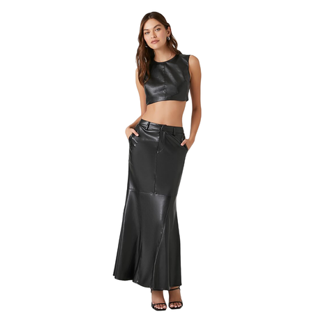 Forever 21 - Faux Leather Mermaid Maxi Skirt - Sold by FIG
