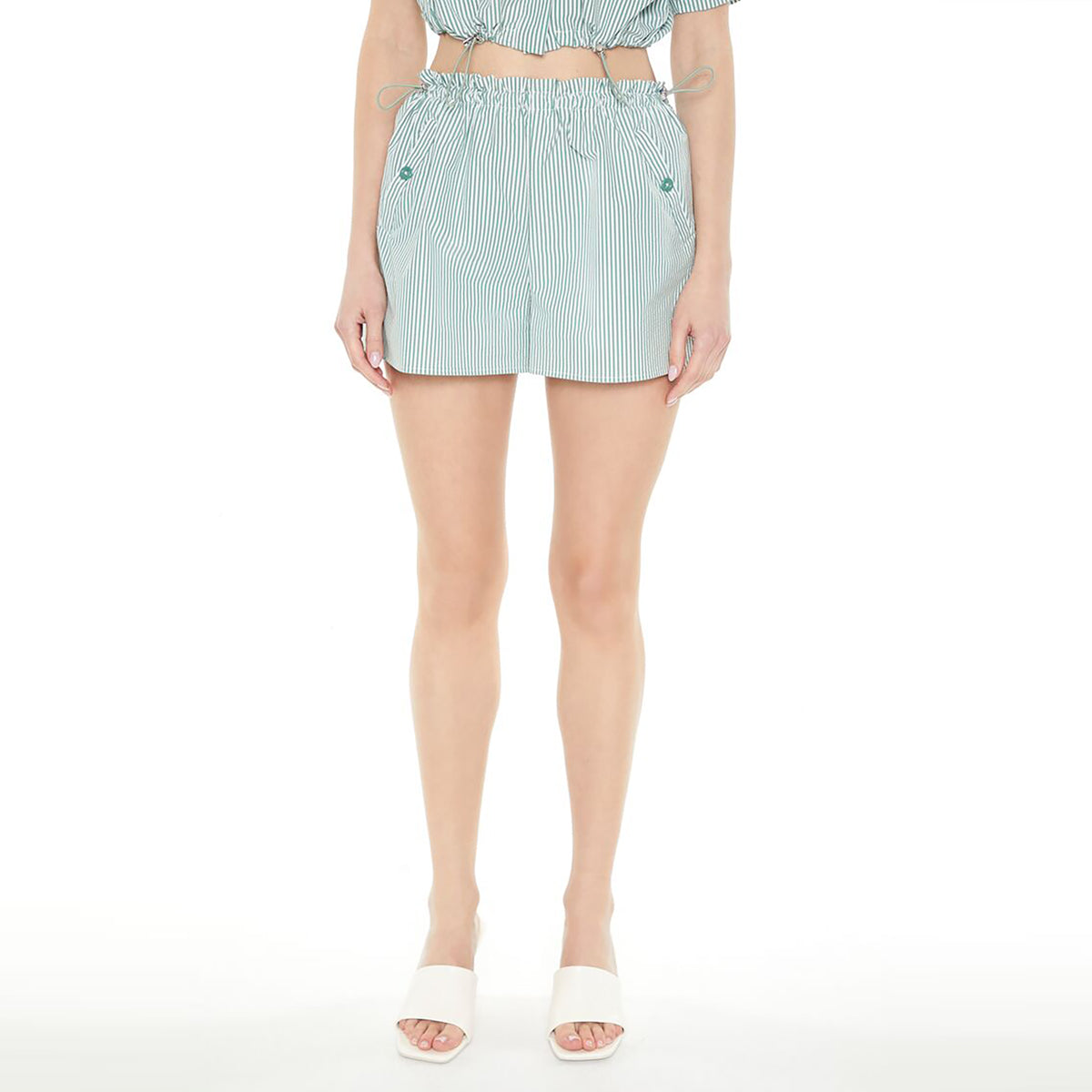 Forever 21 - Striped Toggle Drawstring Shorts - Sold by FIG