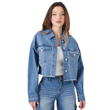 Forever 21 - Cropped Denim Trucker Jacket - Sold by FIG