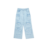 Forever 21 - Girls Wide-Leg Cargo Jeans (Kids) - Sold by FIG