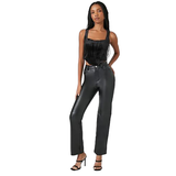 Forever 21 - Faux Leather High-Rise Straight Pants - Sold by FIG