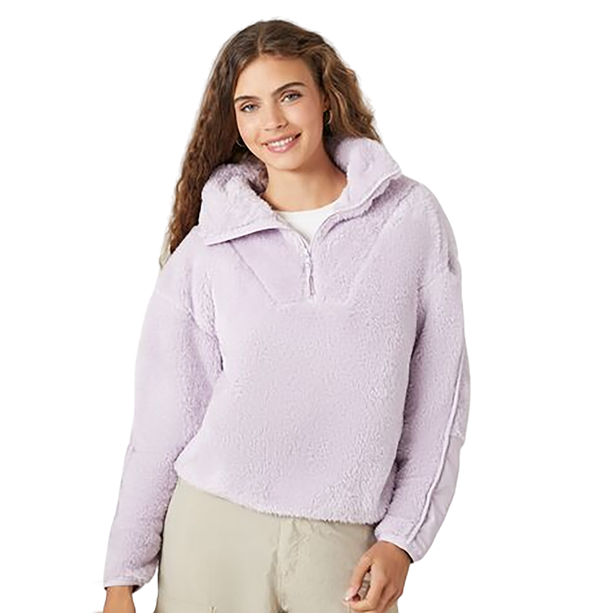Forever 21 - Faux Shearling Half-Zip Pullover - Sold by FIG