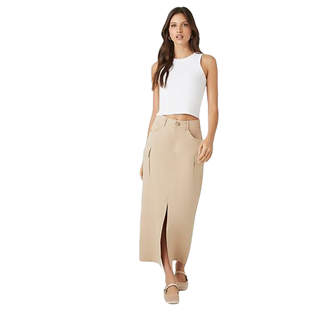 Forever 21 - Twill Cargo Maxi Skirt - Sold by FIG