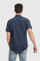 White Rabbit - Summer Patterned Shirt With Short Sleeves