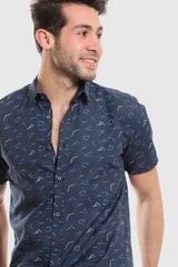 White Rabbit - Summer Patterned Shirt With Short Sleeves