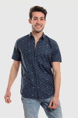 White Rabbit - Summer Patterned Shirt With Short Sleeves