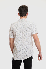 White Rabbit - Summer Patterned Shirt With Short Sleeves