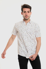 White Rabbit - Summer Patterned Shirt With Short Sleeves
