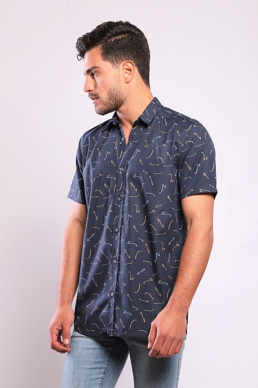 White Rabbit - Random Lines Patterned Buttoned Down Shirt