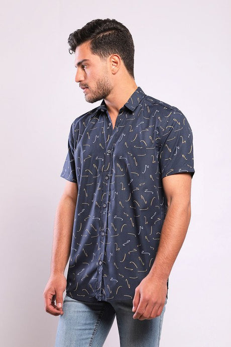 White Rabbit - Random Lines Patterned Buttoned Down Shirt