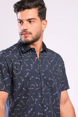 White Rabbit - Random Lines Patterned Buttoned Down Shirt