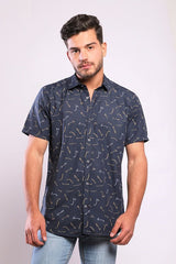 White Rabbit - Random Lines Patterned Buttoned Down Shirt