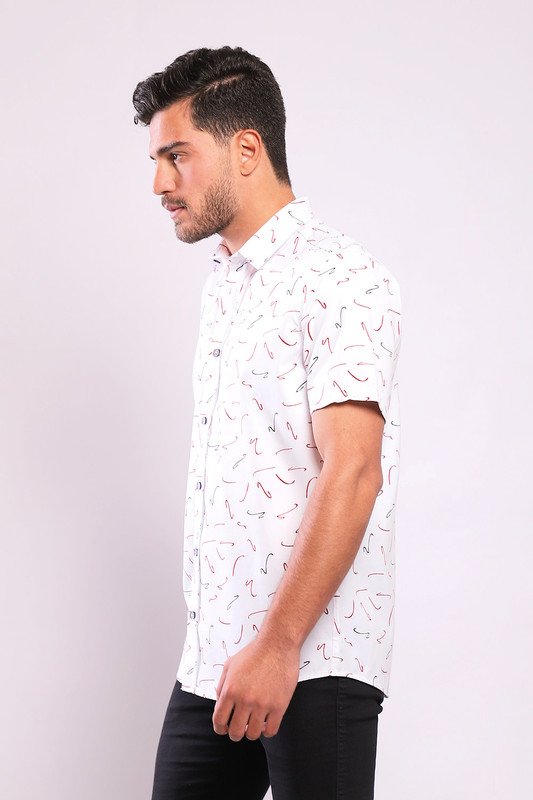 White Rabbit - Random Lines Patterned Buttoned Down Shirt