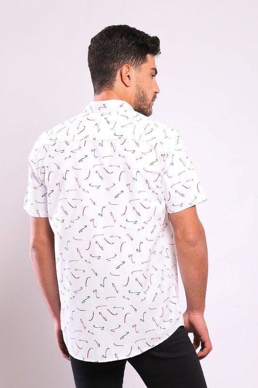 White Rabbit - Random Lines Patterned Buttoned Down Shirt