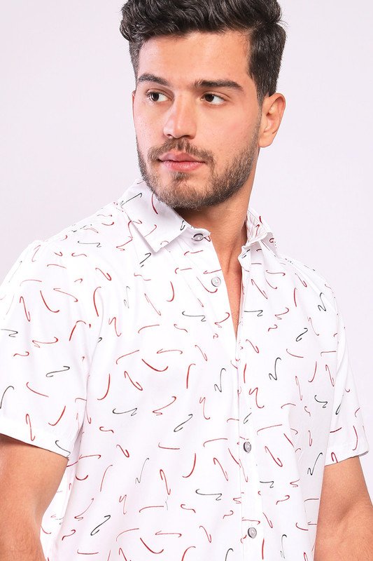 White Rabbit - Random Lines Patterned Buttoned Down Shirt