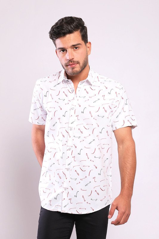 White Rabbit - Random Lines Patterned Buttoned Down Shirt
