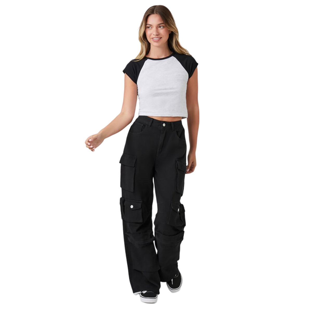 Forever 21 - Twill Wide-Leg Cargo Pants - Sold by FIG