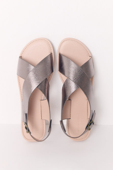 Women Secret - Shiny Flat Cross Sandals for women - Sold by FIG